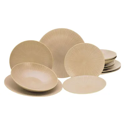 Obrázok produktu pre CreaTable, 23920, Vesuvio Sand, sada tanierov 12 ks, kamenina