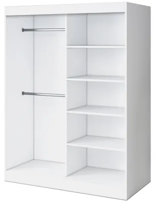 Zdjęcie produktu dla Otwarta Szafa– 150 x 200 cm – Biały mat– Szafa otwarta TROY – z 4 półkami i 2 drążkami