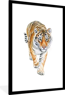 Produktbild von MuchoWow® MuchoWow® Gerahmtes Poster Tiger - Augen - Gelb 60x90 cm - Poster mit zchwarzem Bilderrahmen - Dekoration - Wandposter Wohnzimmer - Hochwertig