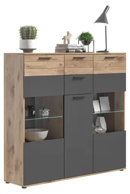 Produktbild von Mason Sideboard 3 Türen, 2 Schubladen Eiche Nachbildung.