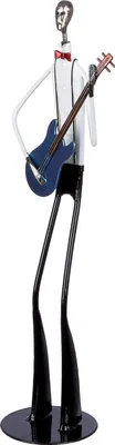 Image de Gilde Figur, "Jazzband", Gitarre, Metall, schwarz, weiß, VE 2, L. 9.5 cm, B. 14.5 cm, H. 41 cm 51863 4063387518632