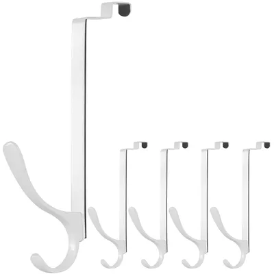 Productafbeelding van Deurhaken Metaal - 5 Stuks - Zonder Boren - Wit