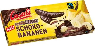 A product package for chocolate-covered bananas.