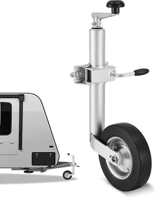 Image de Roue jockey VEVOR jusqu'à 150 kg de charge, roue avant 550-780 mm réglable en hauteur, roue de remorque, béquille de remorque avec roue simple & poignée ergonomique, convient pour remorques, caravanes & bateaux