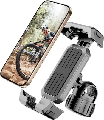 Productafbeelding van Motorfiets telefoonhouder - Eenvoudig te installeren - Zeer stabiele motorfiets telefoonhouder - Telefoonhouder voor elektrische fietsen - Geschikt voor smartphones van 4,7 tot 7 inch - Motoraccessoire