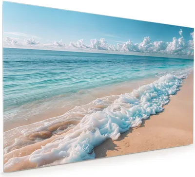 Produktbild von Küchenrückwand Spritzschutz Glas mit Motiv Strand Surf Wellen 40 x 40 cm