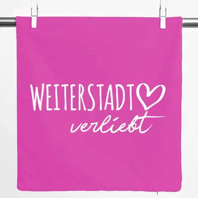 Produktbild von Huuraa Kissenbezug Weiterstadt verliebt 40x40cm Fuchsia Baumwolle Dekokissenbezug Geschenkidee