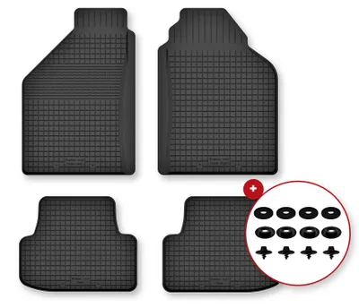 Produktbild von Gummi-Fußmatten für Honda Civic III 1983-1987 (Schrägheck) – 4-tlg, Schwarz, Semi-Universal, angepasst – Wielganizator Semi-Universal
