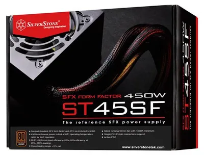Obrázek produktu pro Silverstone ST45SF, 450 W, 90 - 264 V, 47 - 63 Hz, Aktivní, 110 W, 450 W