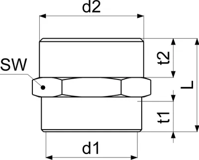 Produktbild von JS REDUZIERNIPPEL IGxAG           FLACHDICHT.,1 1/4"x1 1/2",MESSING