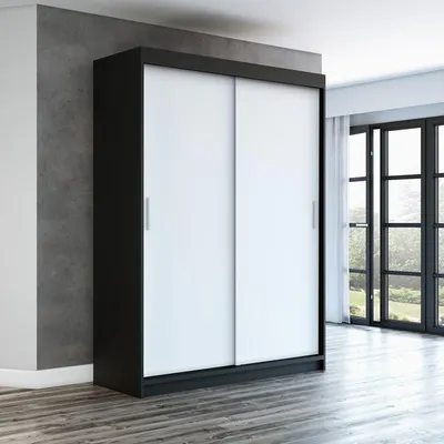 Produktbild von Schwebetürenschrank, 2-türig Schrank! Moderne Garderobe für Kleidung. Verschiedene Farben (Weiß, Schwarz, Somona) Kleiderschrank PAX  160 cm