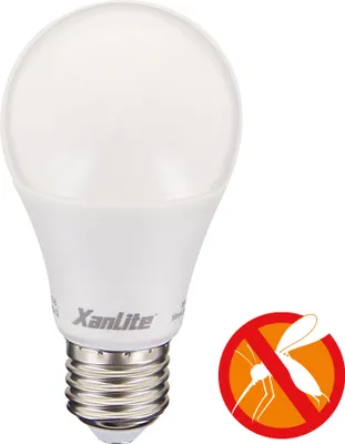 Produktbild von XanLite Anti Insekten LED Leuchtmittel Birnenform 6,8W = 50W E27 matt 680lm extra warmweiß 2400K 180°