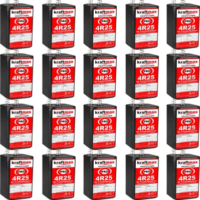 Produktbild von kraftmax 20er Pack 4R25 PRO - 6V Hochleistungs- Industrial Longlife Blockbatterie - 6 Volt Batterie Block - NEUSTE GENERATION 4R25X