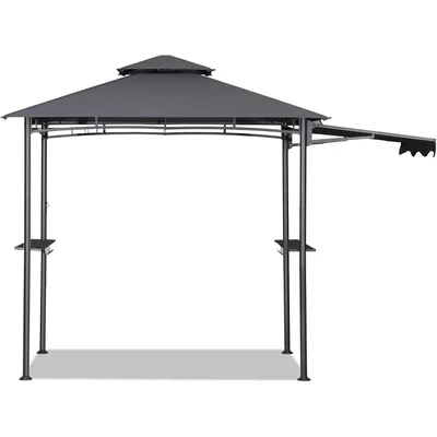 Produktbild von Sekey Grillpavillon BBQ Pavillon Gartenpavillon Balkonpavillon Grillzelt  UV50+ mit Ablagen Doppeldach 362 x 150 x 250 cm