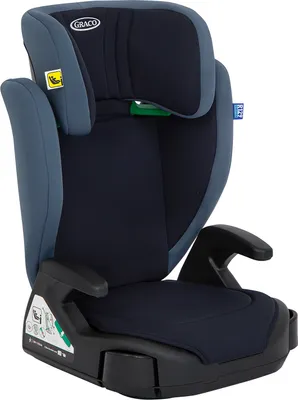 Produktbild von Graco Junior Maxi™ i-Size R129 Kindersitz, ca. 3,5 bis 12 Jahre (100 bis 150 cm), Kindersitzerhöhung, Armlehnen und Kopfstütze höhenverstellbar, leicht, mit Getränkehalter, blau, Navy