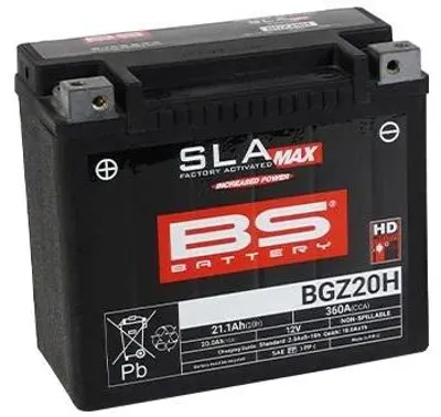 Obrázok produktu pre BS-BATTERY BGZ20H 12V 20Ah 360A (GYZ20H) 176x89x154mm L+ AGM bezúdržbová motobatéria