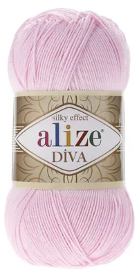 Produktbild von Alize Diva 185 Babyrosa Garn 100g/350m Mikrofaser seidig glänzend