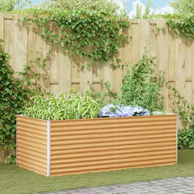 Productafbeelding van Maison Exclusive - Verhoogde plantenbak, lichtbruin, 195 x 100 x 68 cm, verzinkt staal
