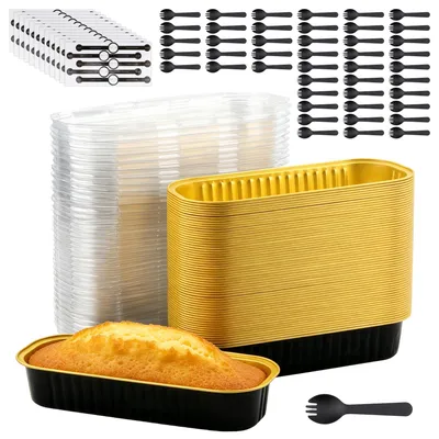 Mini-Brotdosen 60 Stück, Aluminium, 200 ml, mit Deckel & Löffel
