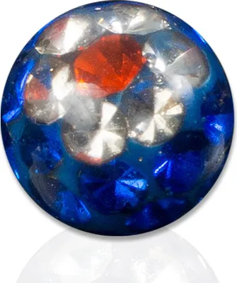 Produktbild von viva-adorno 1,2 x 5mm Piercing Schraubkugel Ersatzkugel Epoxy Multikristall Ferido verschiedene Farben und Größen Z440,2 Blau Blüte