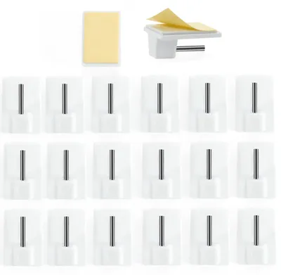 Produktbild von 20 selbstklebende Gardinenhaken, weiß, 1,9 x 2,8 x 1,3 cm