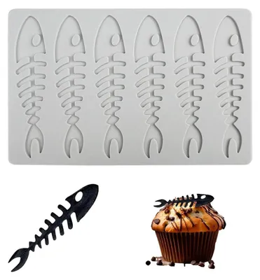 Produktbild von Silikonform Fischgräten für Kuchen & Fondant, 16,5 x 10,9 cm