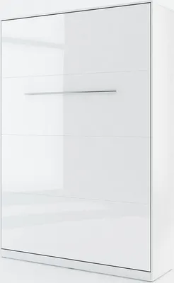 A closed white cabinet with a sleek, modern design.