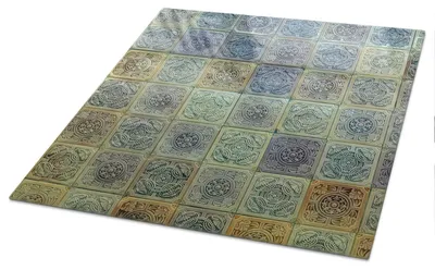Produktbild von Bedruckte Glas Tischplatte 50x50 cm – Glas Tischplatte Küche – Tischplatte aus Sicherheitsglas – Glasplatte für Küchentisch – Moderne Tischplatte Glas – Dekorative Glastischplatte – Pflegeleichte Tischplatte Küche – Pastellmosaik, KI-generiertes Bild