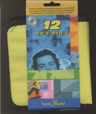 Produktbild von 1 x CD-/DVD-Tasche für 12 CDs/DVDs, 1 aus 4 Farben (grün, schwarz, weinrot, gelb)