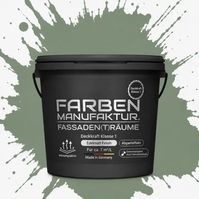 Produktbild von Farben Manufaktur Silikonharz-Fassadenfarbe – Blassgrün RAL 6021 – 5 L