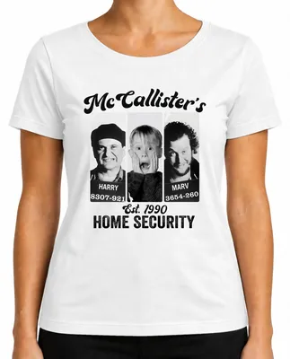 Imagen del producto de Camiseta para mujer, diseño "Home Alone" (Kevin, Harry, Marv), color blanco, talla L