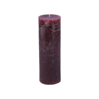 Obrázok produktu pre Sviečka značky Stumpenkerze, priemer 5 cm, výška 15 cm, farba: vínová, doba horenia: približne 35 hodín.