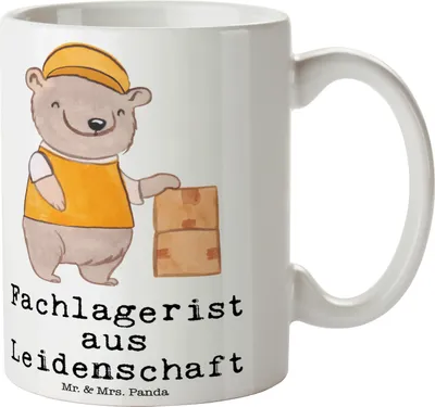Produktbild von Mr. & Mrs. Panda Kaffeetasse Fachlagerist Leidenschaft - Weiß - Geschenk, Ausbildung, Lustig, Becher, Tasse, Lagerist, Geschenktasse, Spruch, Kaffeebecher, mit