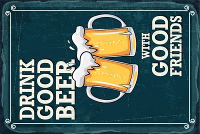 Produktbild von vianmo Holzschild 30x20 cm Drink good Beer with good friends