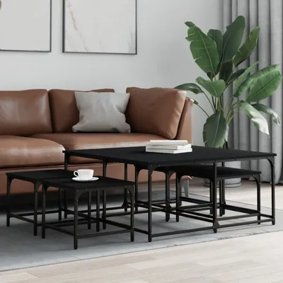 Obrázok produktu pre Maison Exclusive - Sada stolíkov 5 ks. Čierna drevotrieska
