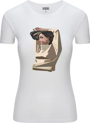 Produktbild von Diarbo Damen T-Shirt mit klassischem Druck Abstraktes Frau Weiß Gr.XXL