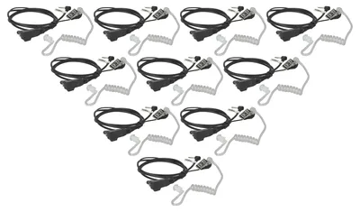 Produktbild von vhbw 10x Headset kompatibel mit Motorola XTL446, XTR446 Funkgerät - schwarz, Akustikschlauch