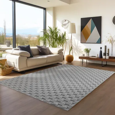 Immagine prodotto di Teppium Tappeto Soggiorno Bouclé Anelli Stile Scandi Design a Quadri Robusto Morbido per Camera da Letto, Dimensioni: 200x290 cm