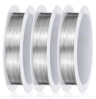 Basteldraht 3 mm, 3 Rollen à 15 m, Kupfer, silber