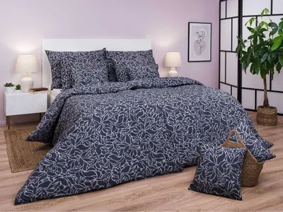 Zdjęcie produktu dla Pościel krepowa Sorat ciemnoszara 140x200, 70x90 cm