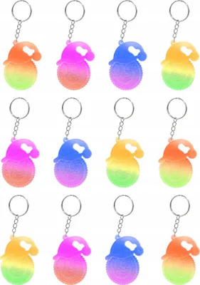 Produktbild von Smiley Schlüsselanhänger Set 12 Stück - Bunte Emoji Anhänger 6cm - Kindergeburtstag