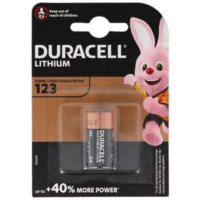 Produktbild von Duracell CR123A Photobatterie CR123 A Lithium Batterie DL123A, Abmessungen 34,5 x 17mm