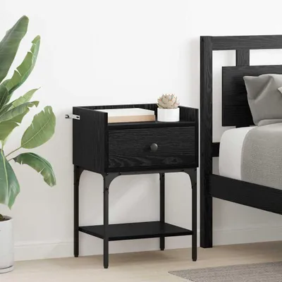 Zdjęcie produktu dla vidaXL Stolik nocny o wyglądzie czarnego dębu 40 x 29 x 60 cm materiał drewnopochodny