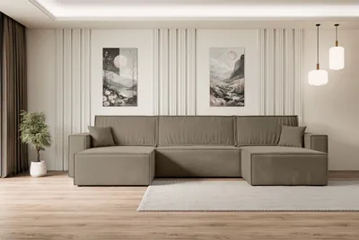 Produktbild von ALTDECOR Ecksofa mit Schlaffunktion und Bettkasten Corner Sofa Eckcouch Couch U-Form universal, links/rechts Schlafcouch Ausziehbar Wohnlandschaft Schlafsofa CELTIC-XLU - 377x143x83cm Braun