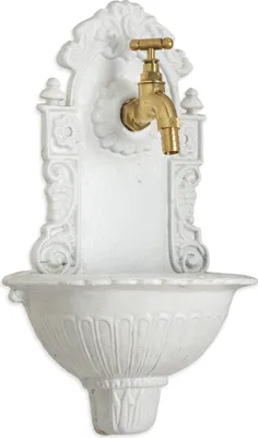 Produktbild von Moritz Garten Waschbecken Wand Wasserhahn  antik Stil 39 x 24 cm Wasserzapfstelle Außenwaschbecken Wandbrunnen