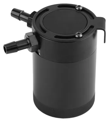 Image de Kit universel de réservoir de récupération d'huile moteur en aluminium à deux trous pour voiture, noir