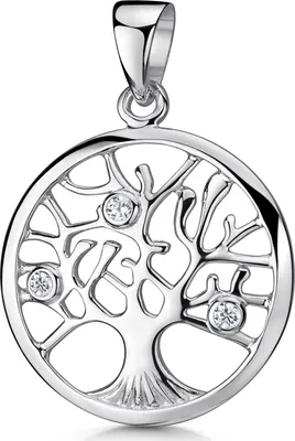 Produktbild von MATERIA Damen Anhänger Lebensbaum 925 Sterlingsilber Zirkonia weiß Keltisch + Box KA-123