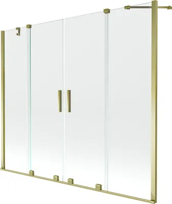 Produktbild von Mexen Velar Duo 2-Flügel-Badewannenwand Regulierbare 170 x 150 cm, transparent, Gold - 896-170-000-02-50