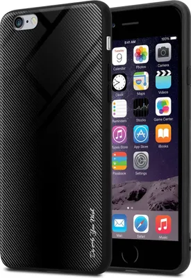 Immagine prodotto di Cadorabo Custodia per Apple iPhone 6 PLUS / 6S PLUS Custodia protettiva in nero Custodia per cellulare Custodia in TPU Custodia Cover Custodia in vetro temperato