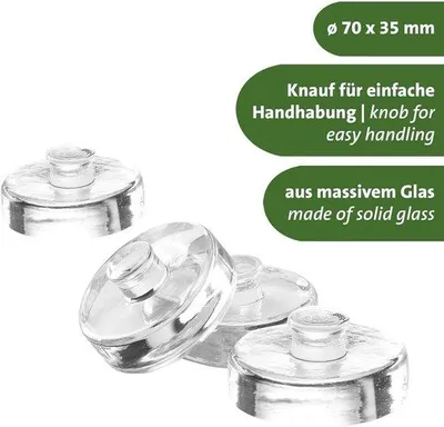 Produktbild von Famanu Fermentationsgewichte – Set von 4 Glasgewichten, Ø 7 cm